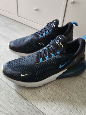 Men's Size 13 Nike Air Max 270 Running Shoes Black Blue